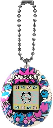 Tamagotchi 42942NBNP Original Bandai gesprenkeltes Gehäuse Shell mit Kette - Das Original Virtual-Reality-Haustier, Rose