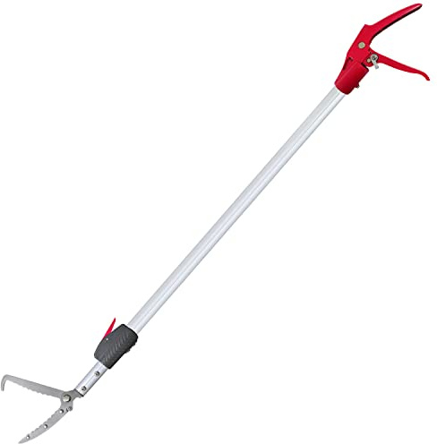 Prunrt 3.7-5 FT Snake Grabber Telescopic with Hooks, Rattle Snake Catcher Tool, Long Handle Reptile Wide Jaw Tongs