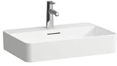 LAUFEN VAL Waschtisch-Schale, 3 Hahnlöcher, mit Überlauf, 600x400mm, H8122857571081, Farbe: weiss matt