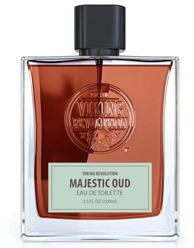 Viking Revolution Majestic Oud Cologne for Men - Earthy Mens Cologne Spray Eau de Toilette - Woody Majestic Oud Perfume for Men with Notes of Cypress, Incense, Ebony, Balsam - Gifts for Men 3.5 Fl Oz