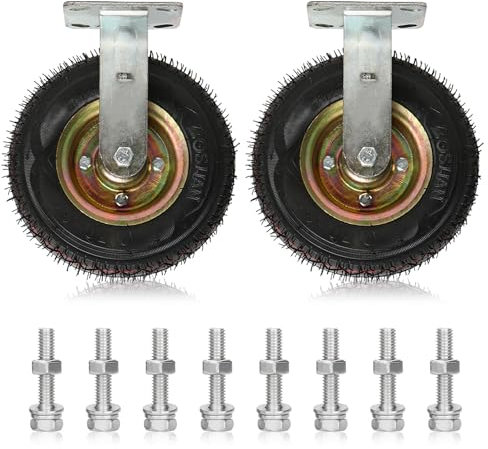 Schwerlastrollen Bockrolle Lenkrolle 2 Stück, Ø 150 200 250 Mm Luftreifen Gummi Rollen, 360 Grad Drehbar Keine Spuren & Leise Industrierollen, Ersatz Rollen Für Trolleys Möbel Werkbank DIY (Color : F
