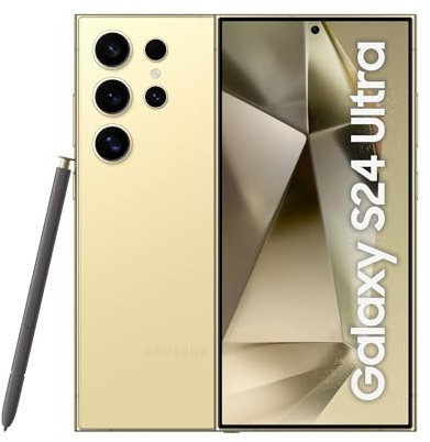 Samsung Galaxy S24 Ultra, AI Android Smartphone, 12GB RAM, 256GB Storage, 200MP Camera, S Pen, Long Battery Life, Titanium Yellow, 3 Year Manufacturer Extended Warranty (UK Version)