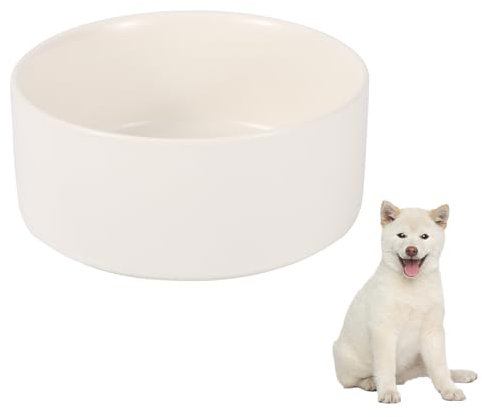 Hundenapf aus Keramik für Futter und Wasser, Haustiernapf für kleine und mittelgroße Hunde, mikrowellen- und spülmaschinenfest, 814.8 g, 850 ml, Weiß