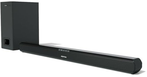 AZATOM Studio Premier 2.1 Soundbar and Subwoofer, 120W, 3D Surround Sound, Stream Wireless Bluetooth, Remote Control, Wall Mountable, HDMI ARC, Optical compatible (32inch) (Renewed)