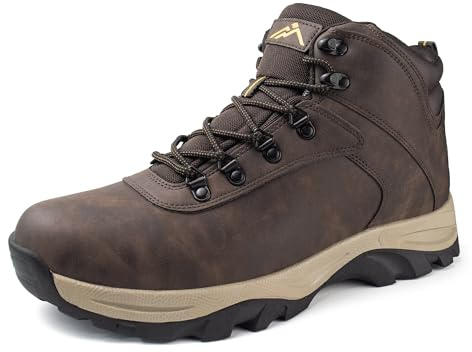 CC-Los Men's Waterproof Hiking Boots - Lightweight Brown Size 8 Wide