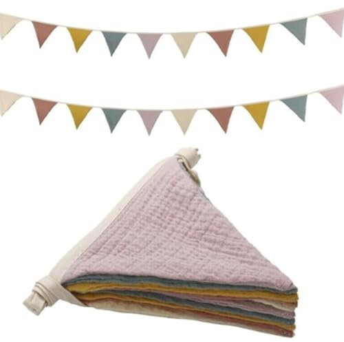 Bimhayuu Wimpelkette Kinderzimmer Girlande Stoff Wimpelkette aus Baumwolle Kinderzimmer Deko Kinder Mädchen Jungen Zubehör für Hausbett Babybett Kinderbett Wanddeko Geschenk (B)