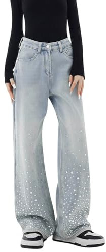 ballettstrumpfhose mädchen Sporthose Damen Lang Weites Bein Hosen Damen Locker Lässig Herbst Baggy Jeans y2k Sale Yogahose Baumwolle GOTS Haremshose Baumwolle Kurzgröße Baggy Hose