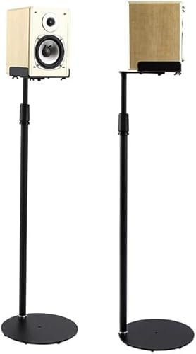 IBVIVIC Lautsprecherständer höhenverstellbar Boxenständer für Satelliten Surround Boxen je 6kg belastbar, Ausziehbar von 80 cm bis 130 cm, Schwarz (Paar)