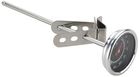 Solinder Temperaturanzeige für Milchwasser zum Brühen Tragbares mechanisches Brauthermometer aus Edelstahl für den Außenbereich, Milchwassertemperaturmessgerät, Ölthermometer, genaues Backthermometer