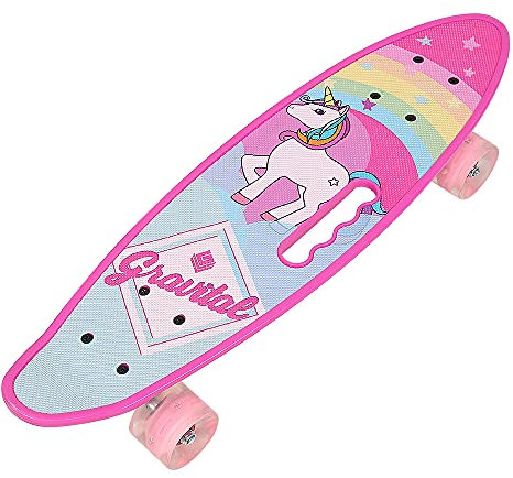 MUL-BOUTIQUE Skateboard per bambini silenziosi, Skate per bambini con motivo unicorno, con ruote in PU illuminate, per i principianti si allenano, adatto alle ragazze dai 6 anni in su