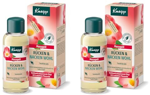 Kneipp Massageöl Rücken Wohl - mit wertvollem Teufelskrallenextrakt - wohltuend entspannende Pflege - 100ml (Packung mit 2)
