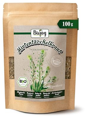 Biojoy Tisane de Bourse à pasteur BIO (100 g), séchée et coupée (Capsella bursapastoris)
