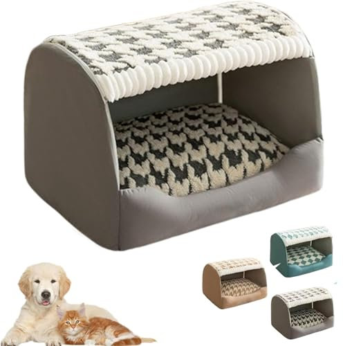 RIXANT Gemütliche Hundehütte, Indoor-Hundehütte für große Hunde, mit abnehmbarem Kissen, geeignet für kleine, mittelgroße und große Hunde (Grau, XXL)