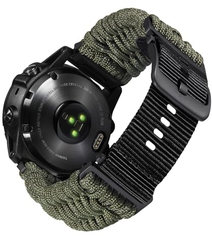 BINLUN Kompatibel mit Garmin Armband 20mm 22mm 26mm, Geflochtene Paracord Nylon Armbänder Passt für Quickfit Militär Sports Ersatzarmband für Forerunner/für Instinct/für Fenix Herren
