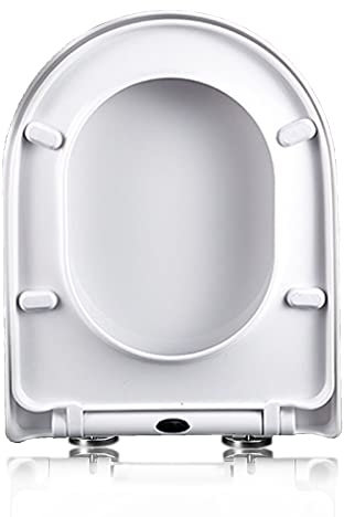 Premium Soft Close White D Shaped Toilet Seat with Quick Release Hinges Universal Fit for Easy Cleaning and Stay Tight Installation