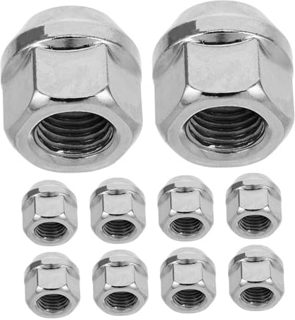 MUCKLILY 10pièces Écrous De Roue Acier pour Remorque Écrous De Boulon De Roue Type Acorn Compatibles avec Goujons De De Camion Et Pneus RV Perforation