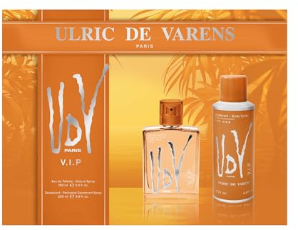 ULRIC DE VARENS - UDV VIP Herren-Parfüm-Set – Eau de Toilette 100 ml + Deodorant Spray 200 ml – Holz, Marine, Zitrusfrüchte