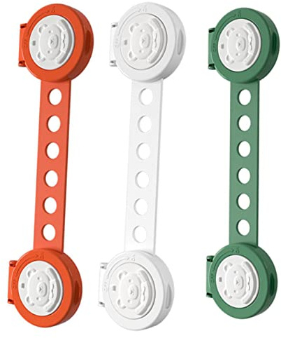 Schubladenschloss für Kinder 3 Stück Packung aus Kunststoff für Zuhause | Babysicherheitsschlösser, Einfache Montage ohne Werkzeug, für Schubladen und Toilettendeckel, Praktische Kindersicherung
