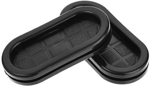 TOP-VIGOR 4Pcs Oval Rubber Grommet 20 x 50mm Double Sided Closed Hole Plugs Electrical Wire Gaskets for Cable and Wire Protection