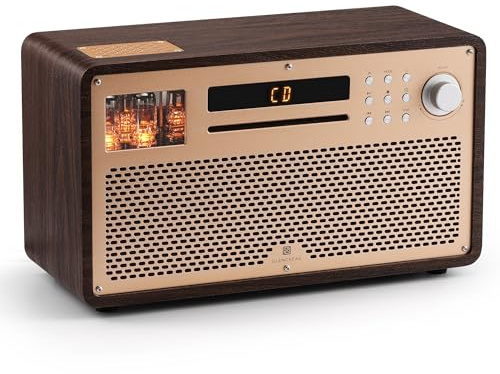 GLENCREAG VTS01 HiFi Vacuum Tube Speaker Amplifier with ECC82 Tubes – CD/FM/BT/USB/RCA/Optical/Coaxial Inputs | Custom Sound Tuning & Remote Control