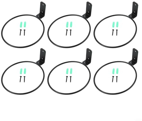 EffiFish Supporto per piante da parete in metallo, ad anello, per vasi da fiori da giardino, supporto per piante in ferro resistente, 6 pezzi (15 cm)