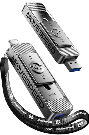 MOVE SPEED Unidad externa de alta velocidad de lectura de 2 TB y puertos USB 3.2 y tipo C para Mac, iPad, Android, ideal para creadores, fotógrafos, transferencia rápida de archivos