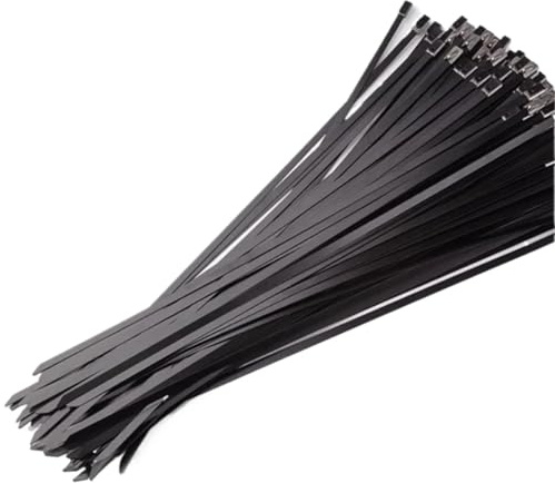 Bridas de acero inoxidable Bridas de acero inoxidable de 10 a 100 piezas, color negro, con cierre metálico, multifuncionales, de 4,6 mm.(10PCS,4.6x400mm)