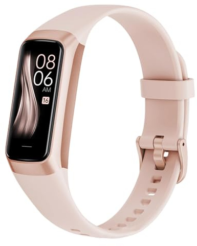 Nhemeylp Fitness Tracker Activity Tracker Smart Watch with 24/7 Blood Oxygen Heart Rate and Sleep Monitor Fitness Watch for Women Men IP68 Waterproof Step Counter for Walking Running (Rose Gold)