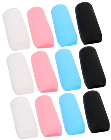 Hemobllo 12pezzi Manicotti in Silicone per Bottiglie da Viaggio, Custodie Antisperdimento per Flaconi di Shampoo, Lotion e Detergente