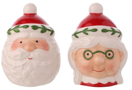 Widdop Santa & Friends Christmas Salt and Pepper Shakers – Ceramic Mr and Mrs Claus Design – Festive Kitchen Tableware and Dining Accessory | Ceramic Festive Kitchen Tableware and Dining Accessory