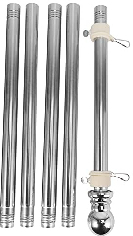 Rastapulz Fahnenmast, Fahnenmast Aus Rostfreier Stahl, Geeignet für Den Garten im Innenhof Des Hauses, Rostschutz Fahnen Halter (Nur Silber Mast)
