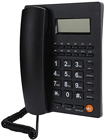 Ausla Telefono Fisso con Tasti Grandi, Compatibile con Apparecchi Acustici, Telefono con Filo con Volume Regolabile per Anziani o Utenti Disabili