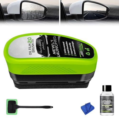Nettoyeur Vitre Voiture, Clear Vision Glass Cleaner, Oil-Free Car Glass Brushes, Nettoyant Dégraissant Pare-Brise Sans Traces, Pour Carrosserie & Miroirs (1PC-A)