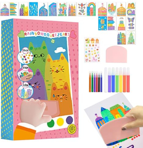 Rainbow Raclette Paper - Färgglatt pedagogiskt målarset för | Högkvalitativa hantverkssatser | Småbarn ritningsset för påsk, födelsedag, jul, St