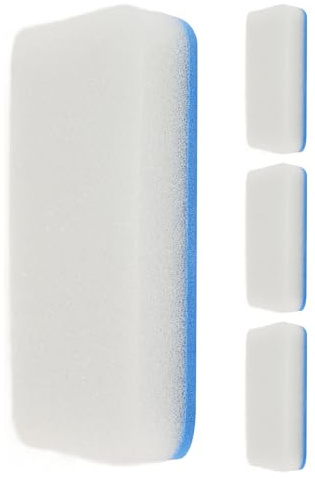 YARNOW Esponjas de Mantenimiento para Paletas de Tenis de Mesa, Set de 4 Esponjas Reutilizables en Azul y Blanco, Herramienta Ecológica para Limpieza de Raquetas en Sala de Juego