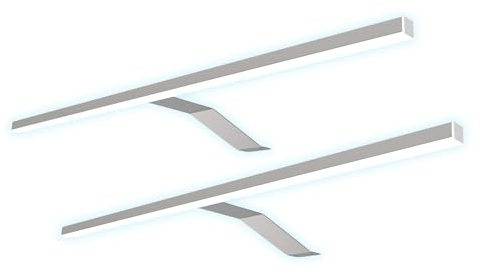 kalb Material für Möbel LED Kleiderschrankleuchte Aufbauleuchte Schrankbeleuchtung 1-4er SET chrom / silbergrau 600mm, Oberfläche:verchromt, Auswahl:2er Set neutralweiss