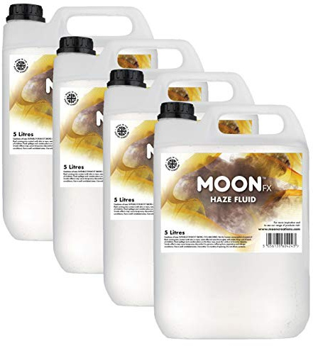 MoonFX Líquido profesional de Haze de 20 L (4 x 5 litros) – Pro Haze Fluid que produce niebla de alto rendimiento ultra fina