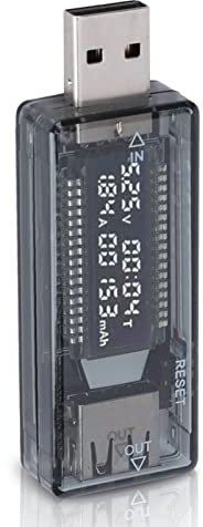 USB-Messgerät, Voltmeter 3,5-20 V Amperemeter 0-3,3 A Kapazität 0-99999 mAh Arbeitszeit 0-99 Minuten-Tester, USB-Digital-Multimeter-Ladegerät-Tester, Batteriemonitor