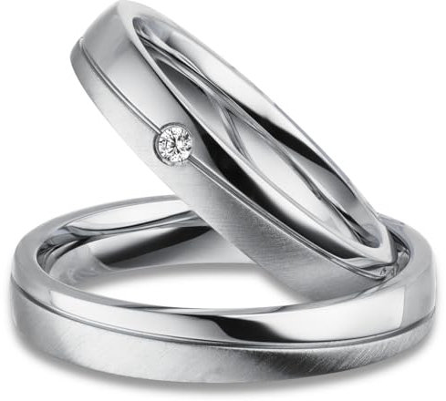 Kolibri Rings Freundschaftsringe Silber 925 Zirkonia Stein Paarpreis - Inkl. Etui + Gravur
