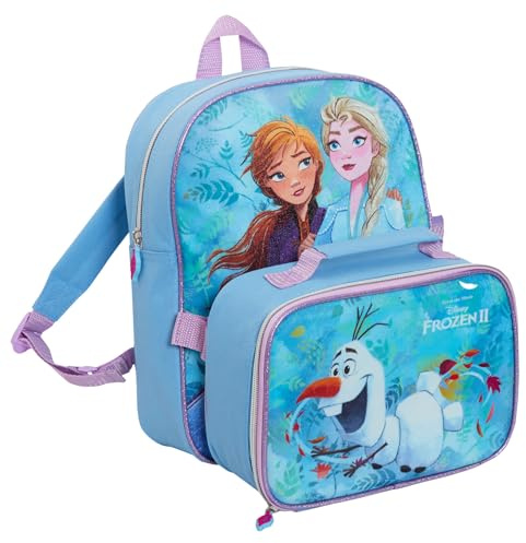 Disney Frozen Backpack and Lunch Bag Set Girls Childrens School Nursery Insulated Cooler Box