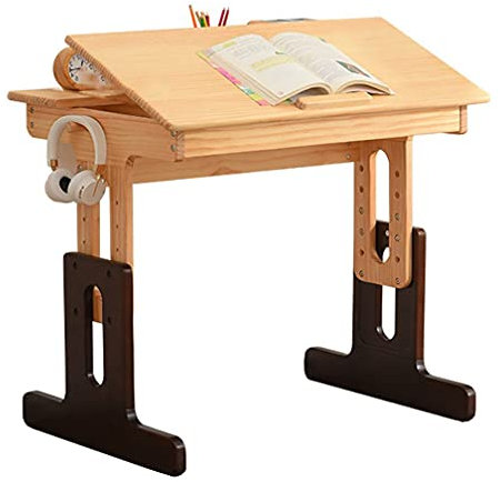 Kinderschreibtisch Aus Holz Höhenverstellbarer Arbeitstisch Für Kinder Von 3 Bis 18, Der Schreibtisch Kann Auf Einen Winkel Von 45° Eingestellt Werden, Um Das Auge Zu Schützen