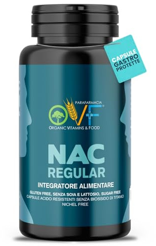 OVF NAC N-Acetil-Cisteina NAC 600mg 60cps Perfetto per Stimolare la Rigenerazione del Glutatione 2 Mesi di Fornitura Senza Glutine, Lattosio, Soia, Zuccheri 100% Made in Italy