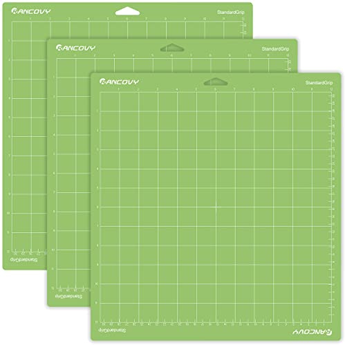 RANCOVY Alfombrilla de corte para Cricut Maker 3/Maker/Explore 3/Air 2/Air/One Standard Grip para Cricut Adhesivo Quilting Mat de corte de 12 x 12 pulgadas, color verde, paquete de 3