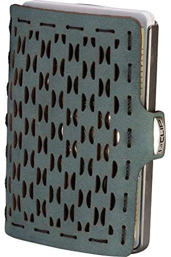 I-CLIP ® Original | Portafoglio Uomo Donna in Pelle | Mini Porta Carte di Credito | Portatessere Tascabile Piccolo Slim | Idea Regalo Uomo | Wallet Originale da Collezione | Con Portamonete Blu Laguna