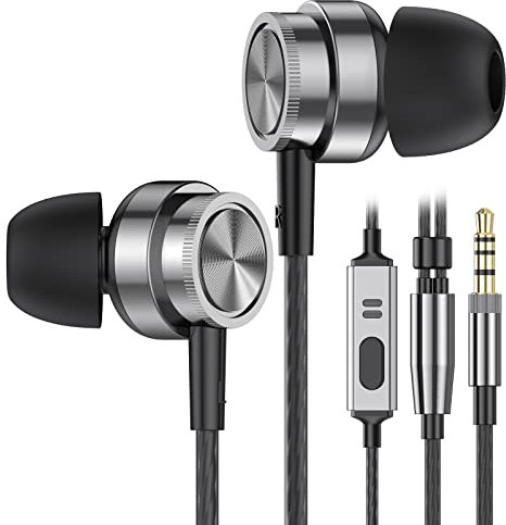 Earphones Wired In-Ear Headphones with Microphone and Pure Sound, Wired Earbuds with Strong Bass and Noise Isolating, 3.5mm Earphones for Samsung, Android,Tablet, iPad, MP3, 3.5mm Devices