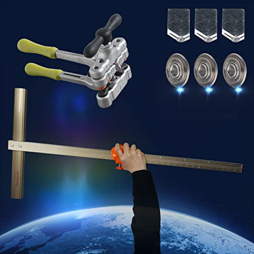 youkzuan Professional Porcelain Manual Tile Cutter Tool Kit with Super Large Tile Cutter (can cut 72),New Big SUPER-POWER Pliers,3Pcs Cutting Blades and 3Pcs Scoring Wheels