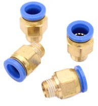 Pneumatic Push-In Connection R 1/4 Inch to 12 mm IQS, Pack of 4 Push-In Compressed Air Connection Plug Connection Air Compressor Fittings (R 1/4 Inch - 12 mm)