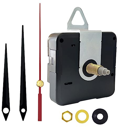 DEEWISH Quarz Uhrwerk für DIY-Wanduhren, batteriebetriebener Ersatz Mechanismus, Gesamtschaftlänge 20 mm (25/32 Zoll), Schwarze Zeiger C