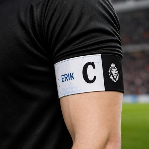 Wanapix | Kapitänsbinde Personalisierte | Armbinde mit Wappen/Name/Foto | Armband für Fußball/Sportarten | Personalisierung