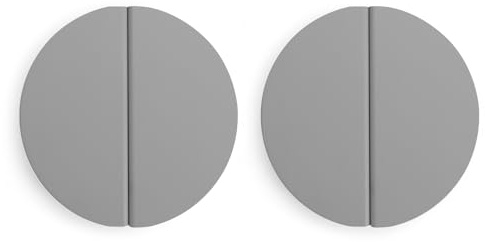 Evionlin Schubladengriffe, halbmondförmig, 6,4 cm, Dunkelgrau, 4 Stück (2 Paar), halbkreisförmige Knöpfe mit Schrauben für Küchenschrank, Schlafzimmer, Möbeltür